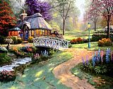 A Riverside Cottage Paintings - Friendship Cottage by Thomas Kinkade
